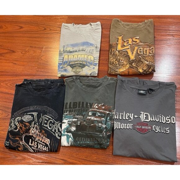 HARLEY DAVIDSON MENS LOT OF 5 SHIRTS SIZES LARGE - Picture 1 of 8